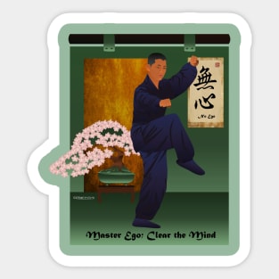 No Ego, blue Tai Chi Sticker